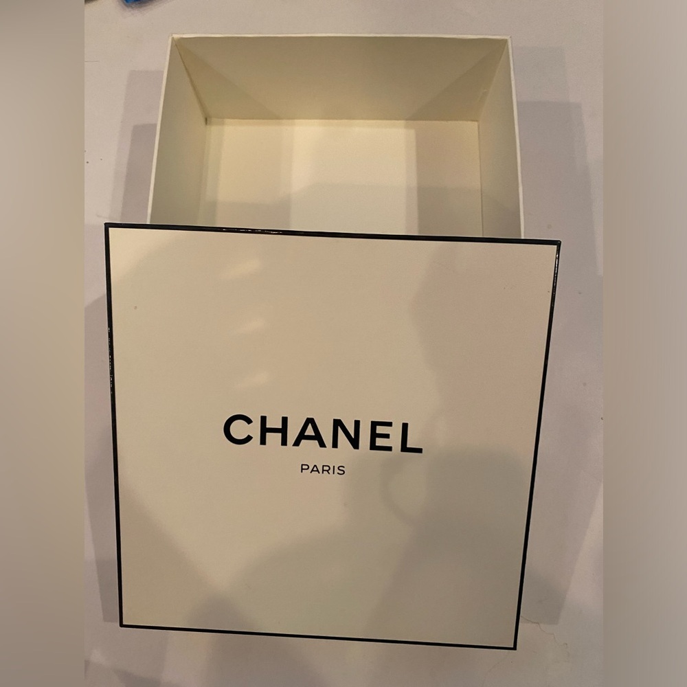 CHANEL gift box 8” square.  Authentic white retail box